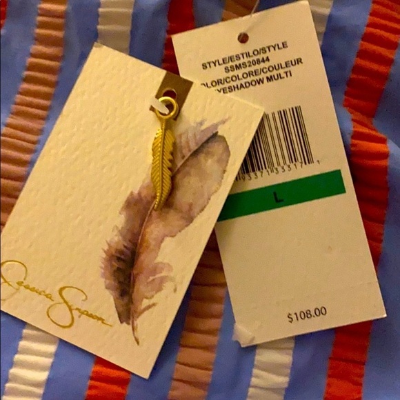 JESSICA Simpson Miami Stripe Tie Waist Swimsuit - Picture 8 of 9